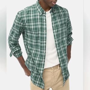 J. Crew Green White Plaid Button-Down Shirt
